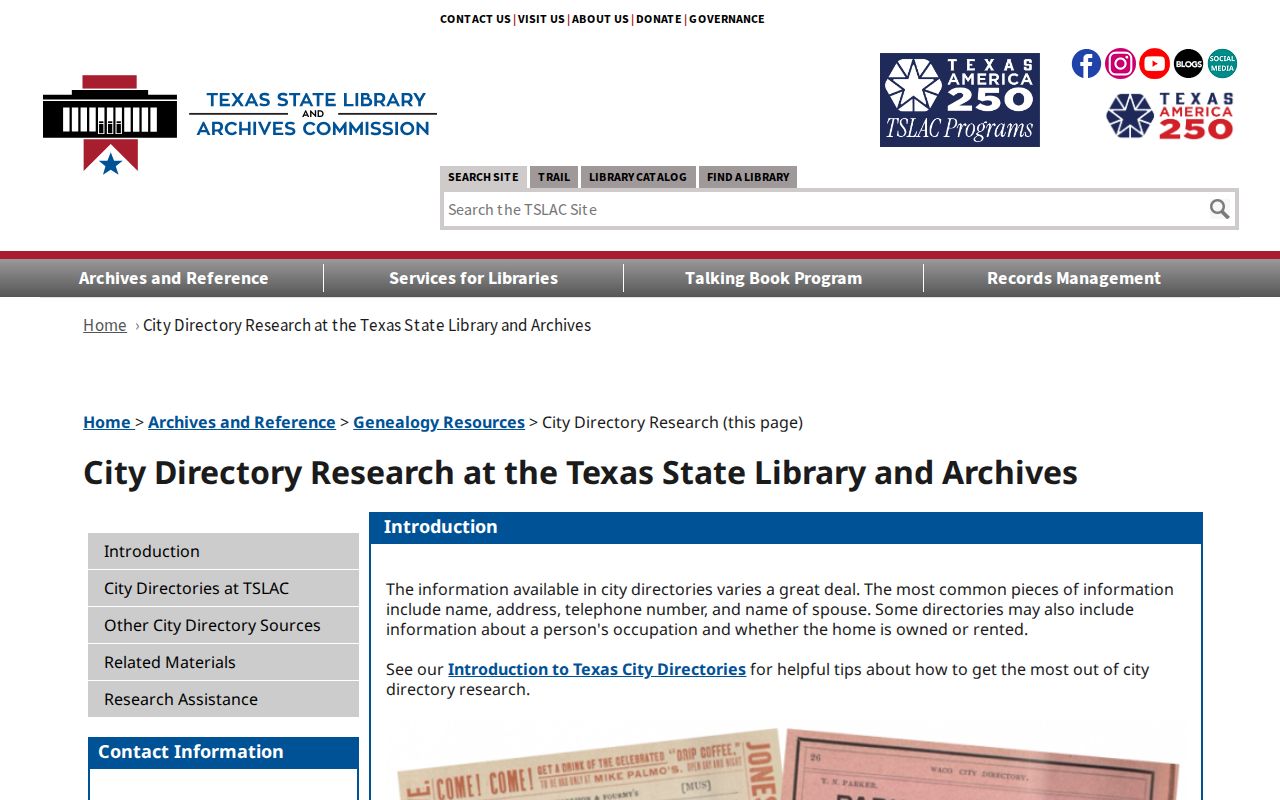 Ellis County city directory research through Texas digitized directory collections