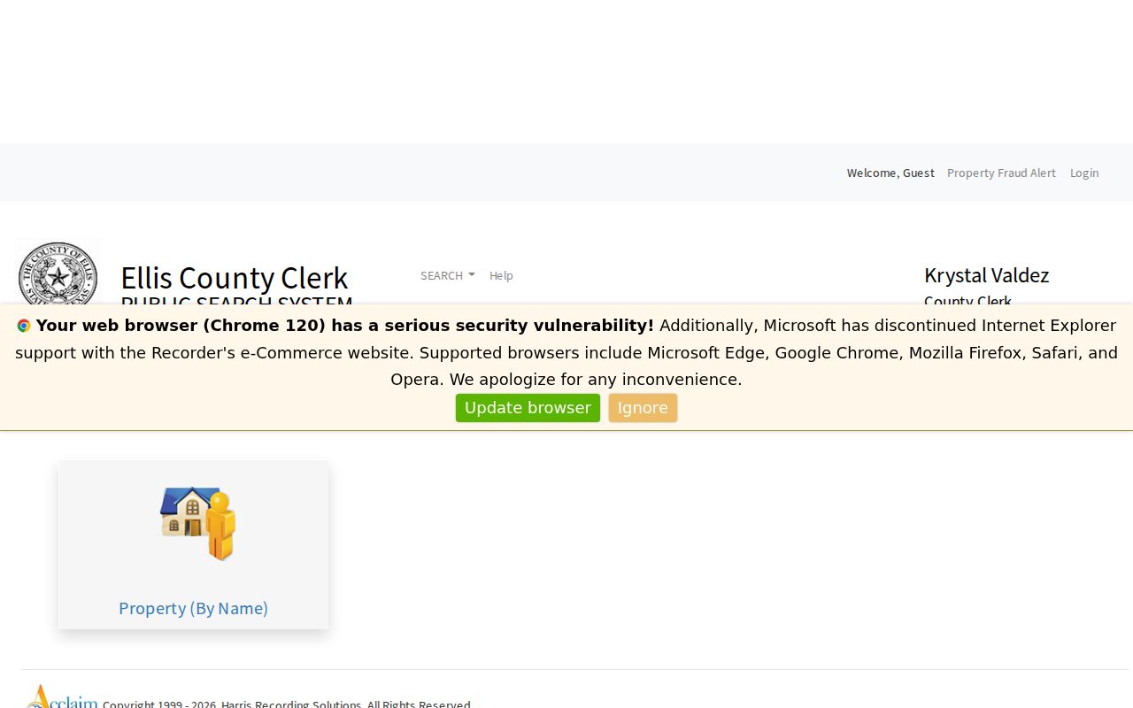 Ellis County residents directory official deed index portal