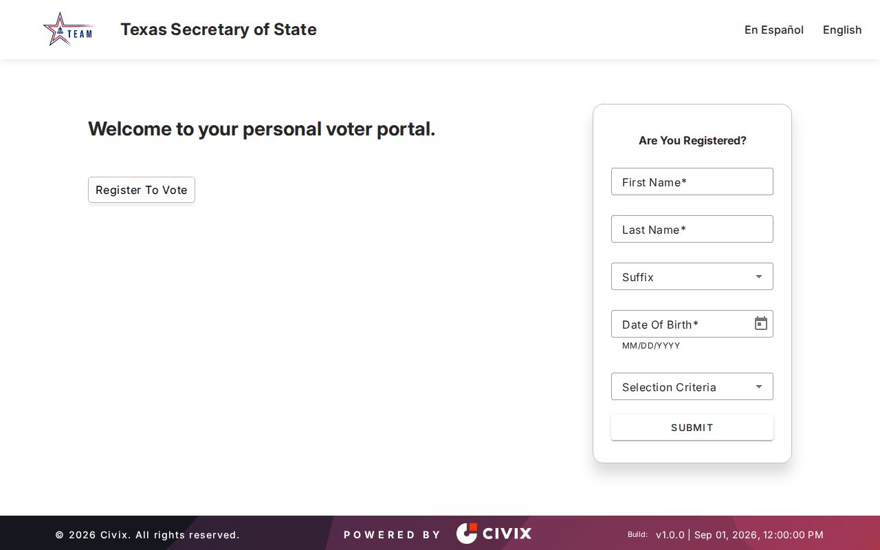 Ellis County residents directory Texas voter lookup route