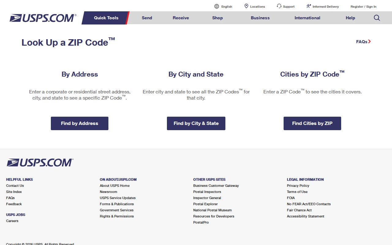 Ellis ZIP code directory USPS postal lookup